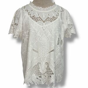 Sundance Women’s White Ayre Lace Top Size S Cottagecore Romantic Feminine Summer